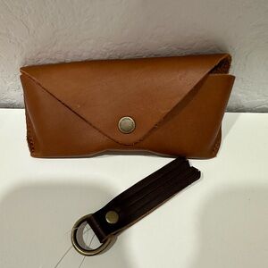 Portland leather Brown Leather Envelope Wallet with Keychain